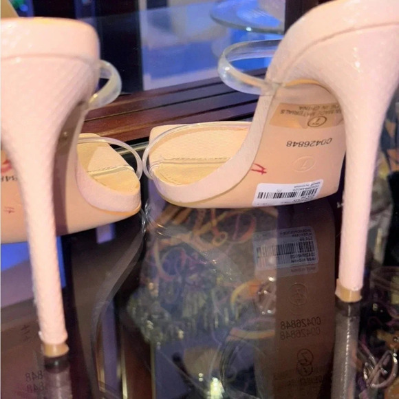 Olivia Jaymes Women's Clear Strap Stiletto Heels Open Toe Party Sandals size 7 - Picture 3 of 6